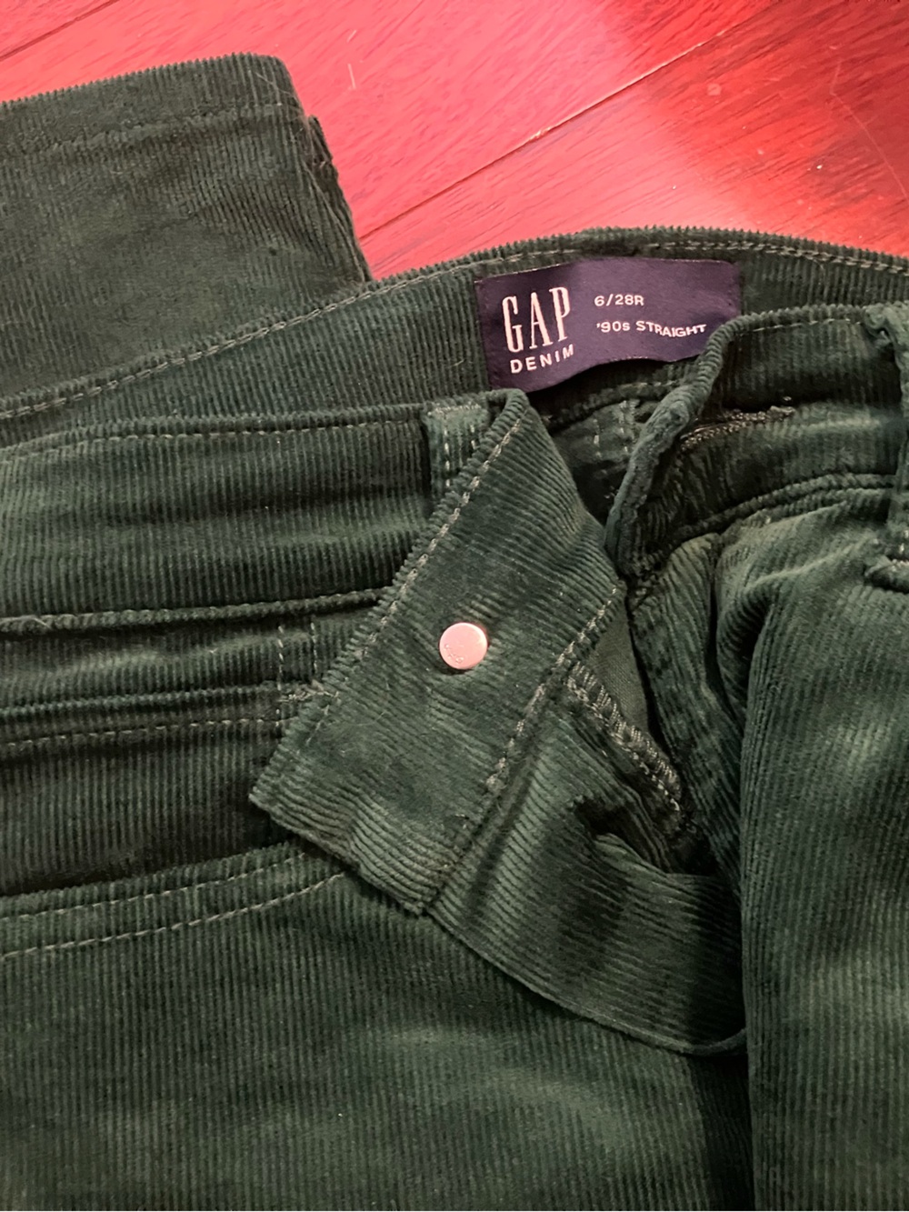 GAP Women’s Straight Corduroy Jeans in Forest Green